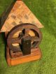 Antique Wood Gristmill House Bank With Hidden Key Other Antiquities photo 2