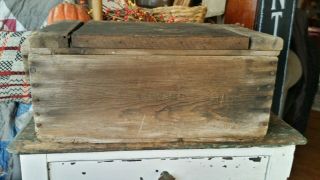 Antique Wood Wooden Box Crate Lid Old Nails Box Storage Box photo