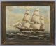 Antique Authentic T.  Bailey Nautical Maritime Clipper Ship Seascape Oil Painting Other Maritime Antiques photo 1