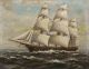 Antique Authentic T.  Bailey Nautical Maritime Clipper Ship Seascape Oil Painting Other Maritime Antiques photo 2
