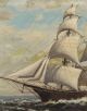 Antique Authentic T.  Bailey Nautical Maritime Clipper Ship Seascape Oil Painting Other Maritime Antiques photo 3