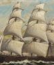 Antique Authentic T.  Bailey Nautical Maritime Clipper Ship Seascape Oil Painting Other Maritime Antiques photo 4