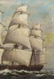 Antique Authentic T.  Bailey Nautical Maritime Clipper Ship Seascape Oil Painting Other Maritime Antiques photo 5