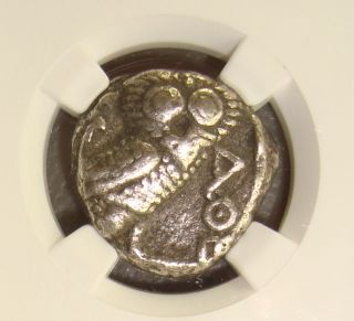 393 - 294 Bc Attica,  Athens Athena Owl Ancient Greek Silver Tetradrachm Ngc F photo