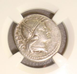 77 Bc L.  Rutilius Flaccus Ancient Roman Republic Silver Denarius Ngc Choice Vf photo