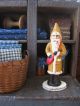 Large Papier Mache Belsnickle Santa Mustard Milk Paint Primitives photo 10