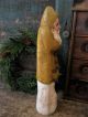 Large Papier Mache Belsnickle Santa Mustard Milk Paint Primitives photo 1