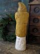 Large Papier Mache Belsnickle Santa Mustard Milk Paint Primitives photo 2