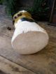 Large Papier Mache Belsnickle Santa Mustard Milk Paint Primitives photo 4