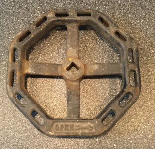 Vintage Large Cast Iron Industrial Valve Handle Wheel Gear Steampunk Art 8 1/2 