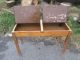 1950s Retro Adult Kids Old Double Twin Vintage Wooden School Lift Up Desk Table, 1900-1950 photo 3