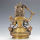 Antique Brass Color Painted Hand - Carved Tibetan Buddhism Statue - Manjushri Kwan-yin photo 5