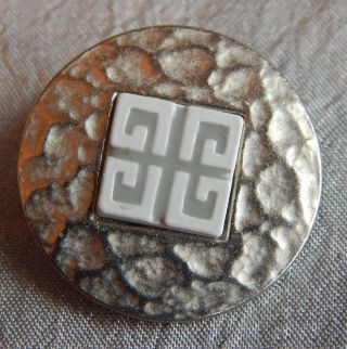 Vintage White Metal Button Back Marked With A C 1080b photo
