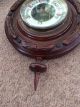 Antique Victorian Carved Walnut Barometer & Thermometer,  Porcelain Dial,  1880s,  Old Other Antique Science Equip photo 6