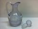 Antique Light Amethyst Cruet Glass Stopper Bottles photo 4