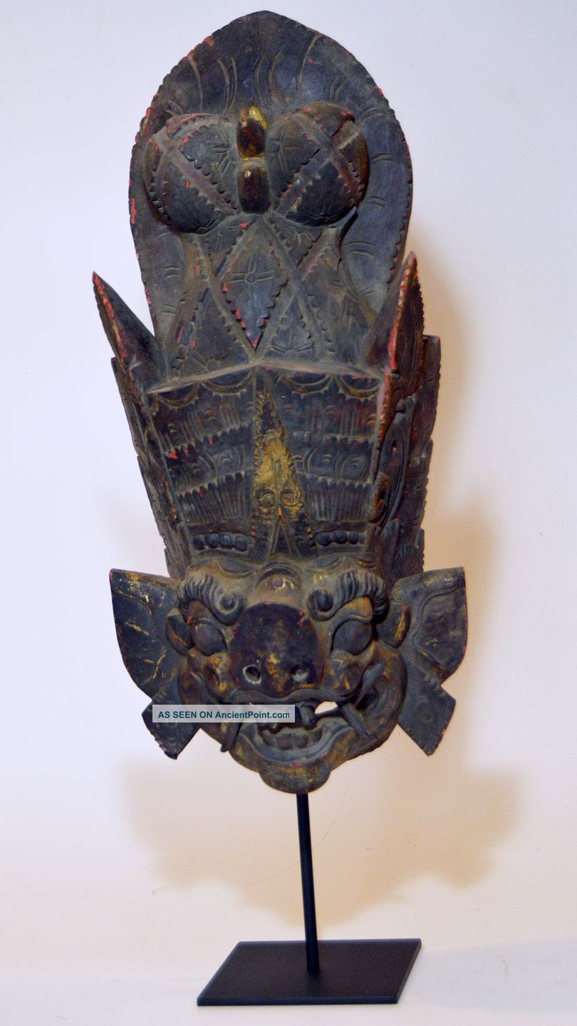 Fantastic Old Demon Mask Carving From Bali,  Indonesia,  Vintage Example Pacific Islands & Oceania photo