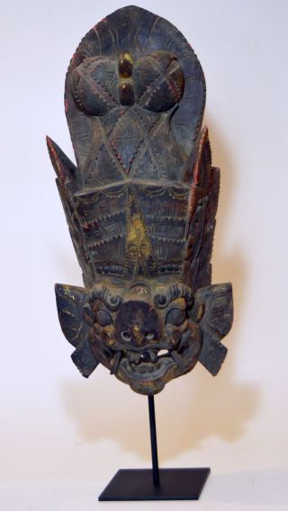 Fantastic Old Demon Mask Carving From Bali,  Indonesia,  Vintage Example photo