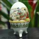 Folk Chinese White Porcelain Egg 4 Beauty Play The Piano Jewelry Box Other Antique Chinese Statues photo 1