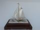 Finest Hand Crafted Japanese Sterling Silver 960 Model Ship Yacht By Seki Japan Other Antique Sterling Silver photo 5