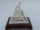 Finest Hand Crafted Japanese Sterling Silver 960 Model Ship Yacht By Seki Japan Other Antique Sterling Silver photo 7