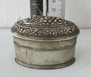 Ornate Antique Silver Betelnut Betel Nut Lime Box 19th C. photo