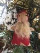 Primitive Santa Ornament Quilt Handmade Saint Nick Rustic Mini Doll Primitives photo 1