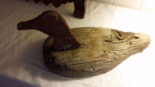 Old Primitive Handmade Duck Decoy Antique photo