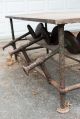 Early Antique Industrial Cafeteria Stool Work Table Island 1920s 1930s Orig Vtg 1900-1950 photo 9