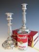 Pair Antique Old Sheffield Silverplate Early 19th Century Candlesticks Silver Candlesticks & Candelabra photo 1