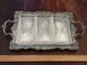 Vintage Silverplate Tray Rectangle Scroll Design Hong Kong 3 Glass Insert Trays Platters & Trays photo 1