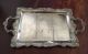 Vintage Silverplate Tray Rectangle Scroll Design Hong Kong 3 Glass Insert Trays Platters & Trays photo 4