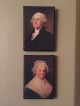 George & Martha Washington 5x7 Portrait Pair Primitives photo 2
