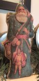 Fabric Christmas Figural Decoration: Blue Belsnickel Santa Primitives photo 2