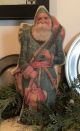 Fabric Christmas Figural Decoration: Blue Belsnickel Santa Primitives photo 3