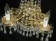 Pair Vintage Hollywood Regency Crystal Prisms Wedding Cake Wall Sconces Lamps Chandeliers, Fixtures, Sconces photo 6