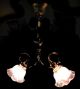 Antique Victorian Nouveau Japanned Copper Chandelier Hanging Lamp Light Fixture Chandeliers, Fixtures, Sconces photo 4