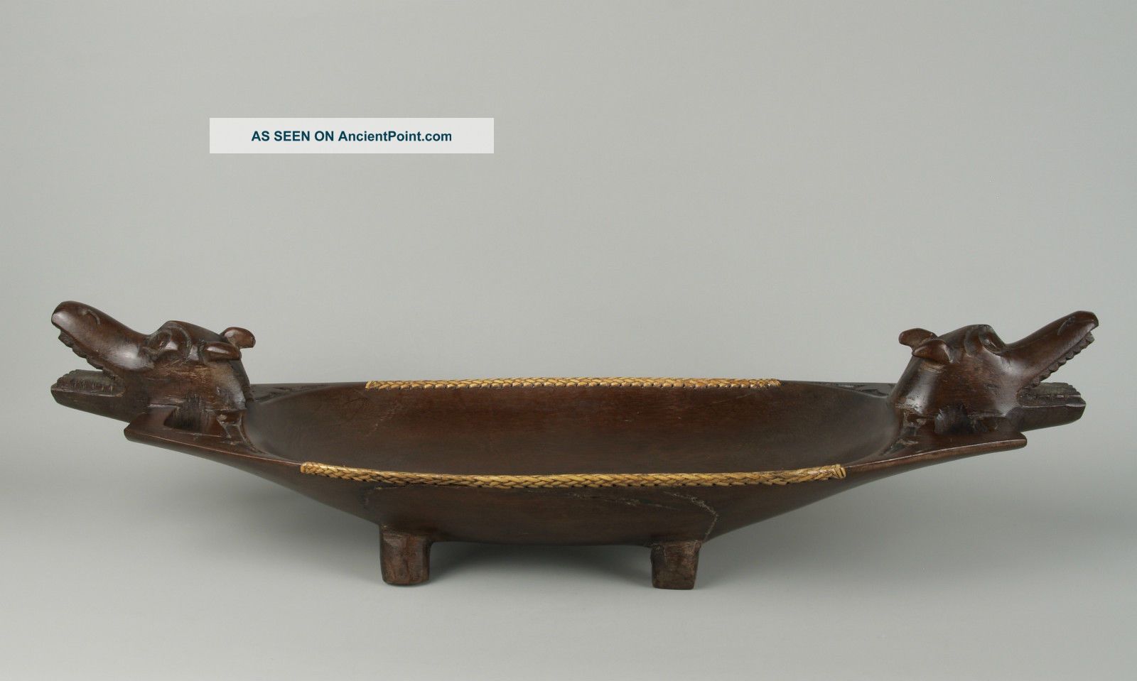 An Unusual Carved Wood Kava Bowl - Dayak (dyak),  Borneo. Pacific Islands & Oceania photo