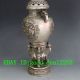 Chinese Hand Carved Silver Copper Louts Incense Burner W Foo Dog Lid Incense Burners photo 4