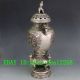 Chinese Hand Carved Silver Copper Louts Incense Burner W Foo Dog Lid Incense Burners photo 8