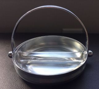 Vintage Chase Art Deco Stainless Steel Glass Dish Tray Machine Age photo
