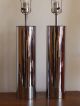 Pair Mid Century Modern Chrome Cylinder Table Desk Lamps Sonneman Von Nessen Mid-Century Modernism photo 1