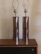 Pair Mid Century Modern Chrome Cylinder Table Desk Lamps Sonneman Von Nessen Mid-Century Modernism photo 2