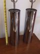 Pair Mid Century Modern Chrome Cylinder Table Desk Lamps Sonneman Von Nessen Mid-Century Modernism photo 4