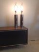 Pair Mid Century Modern Chrome Cylinder Table Desk Lamps Sonneman Von Nessen Mid-Century Modernism photo 6