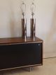 Pair Mid Century Modern Chrome Cylinder Table Desk Lamps Sonneman Von Nessen Mid-Century Modernism photo 7