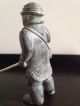Inuit Hand Carved Soapstone Figure Of An Eskimo Holding A Spear - A/f Native American photo 2