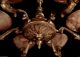 Ceiling Lamp Fixture Chandelier Solid Bronze & Real Alabaster 1920s 6 Lights Chandeliers, Fixtures, Sconces photo 3