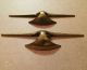 6 Antique Mid Century Modern Space Age Brass Pulls Handle Drawer Knobs Cabinet Drawer Pulls photo 2