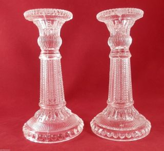 Pv01896 Eapg Candlesticks Beads Flutes - Probably Mckee Or Us Glass Co photo