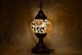 Mosaic Lamp Turkish Night Lamp Desk Lamp Glass Globe Multi Color Mosaik Lamps photo